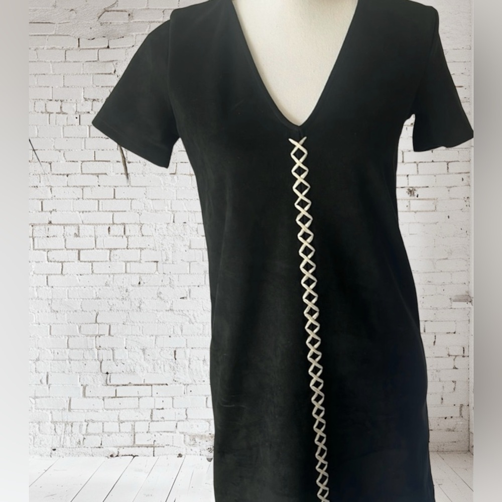 Zara Faux Suede Black Mini Dress